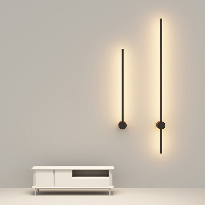 Linear Black 1 - Light Wall Light Iron Contemporary Wall Lighting Fixture
