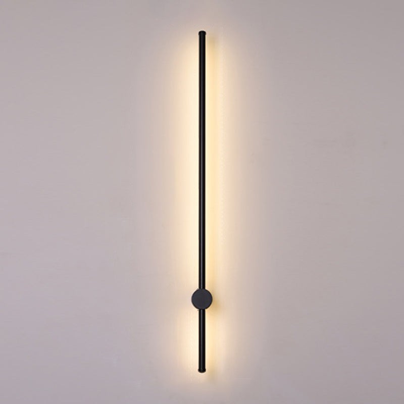 Linear Black 1 - Light Wall Light Iron Contemporary Wall Lighting Fixture