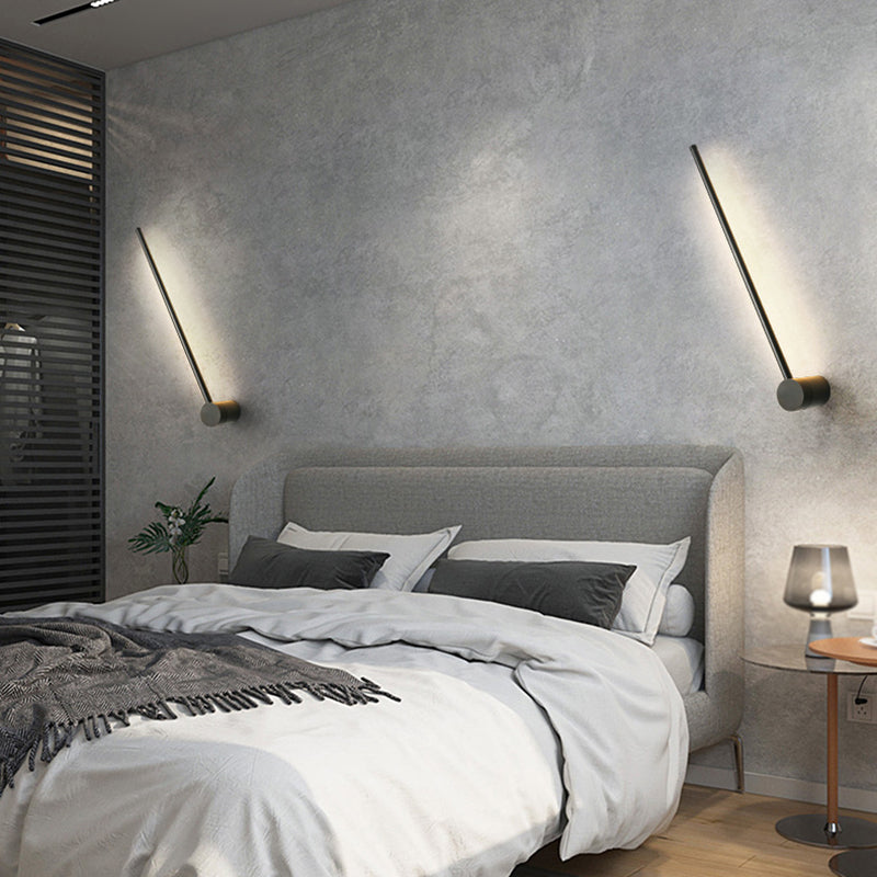 Linear Black 1 - Light Wall Light Iron Contemporary Wall Lighting Fixture