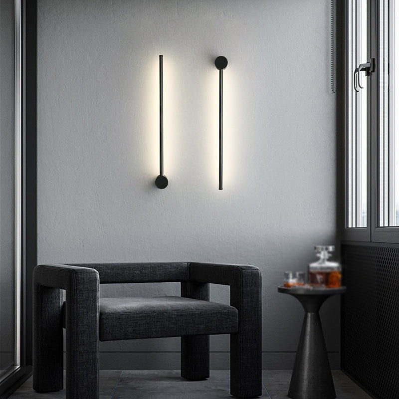 Linear Black 1 - Light Wall Light Iron Contemporary Wall Lighting Fixture