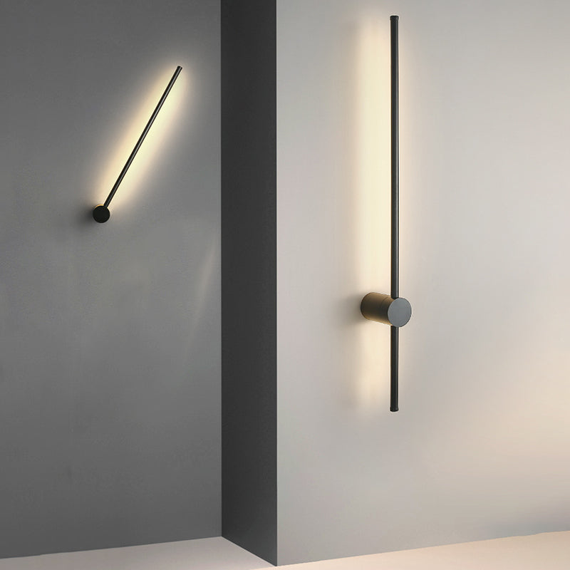Linear Black 1 - Light Wall Light Iron Contemporary Wall Lighting Fixture