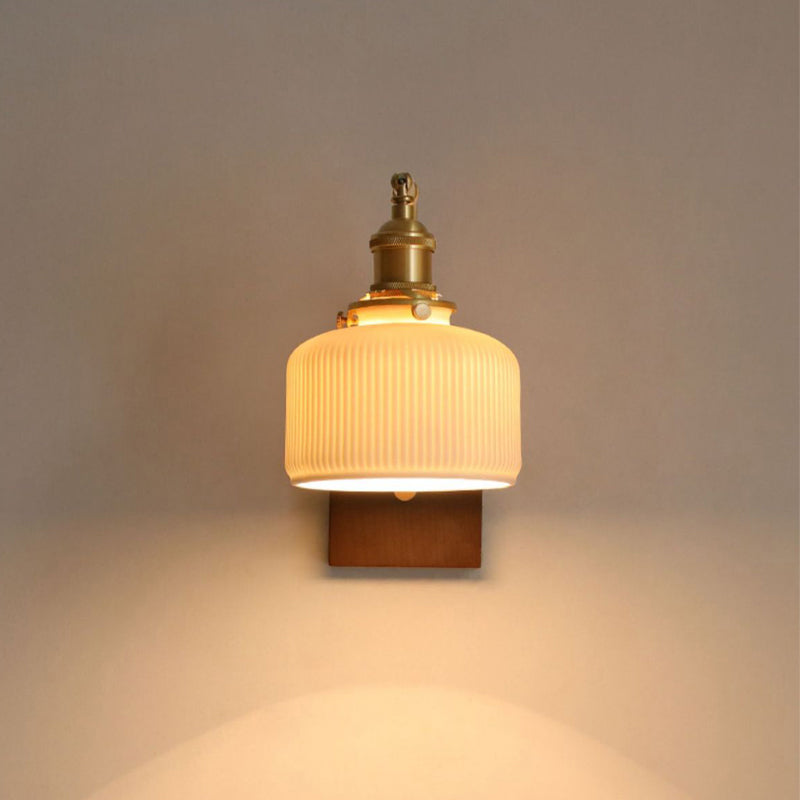 Simple Ceramic Shade Wall Light Fixture Modern Wall Light Sconce for Bedroom