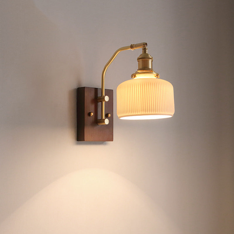 Simple Ceramic Shade Wall Light Fixture Modern Wall Light Sconce for Bedroom