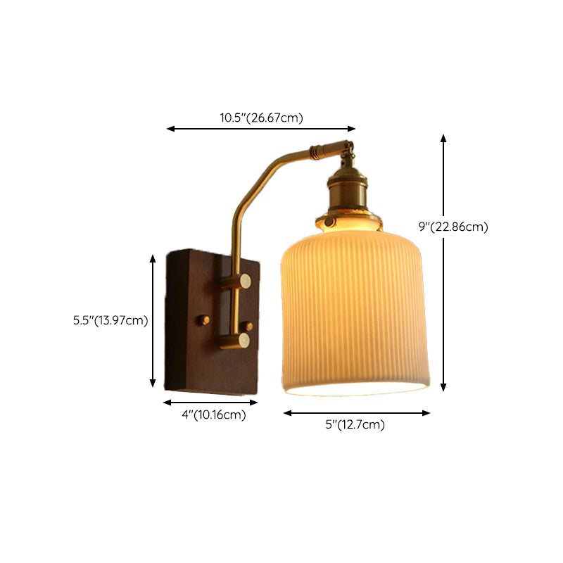 Simple Ceramic Shade Wall Light Fixture Modern Wall Light Sconce for Bedroom