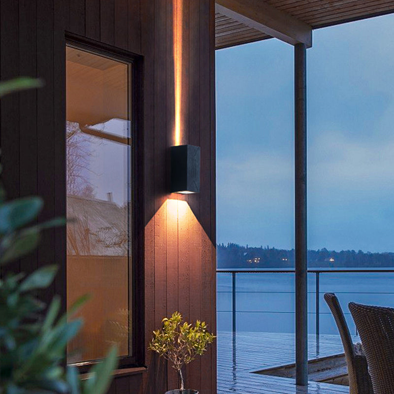 LED Aluminum Wall Mount Contemporary Cuboid Wall Lighting Fixture in Grey