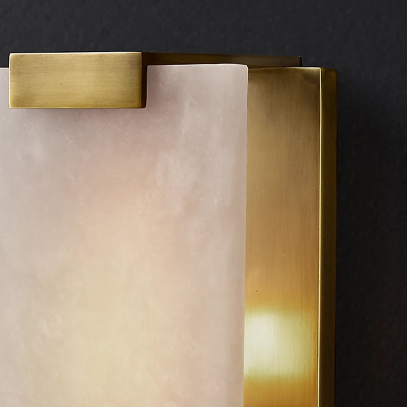 Post Modern LED Wall Sconce in Gold / Bronze Stainless Steel and Marble Wall Light