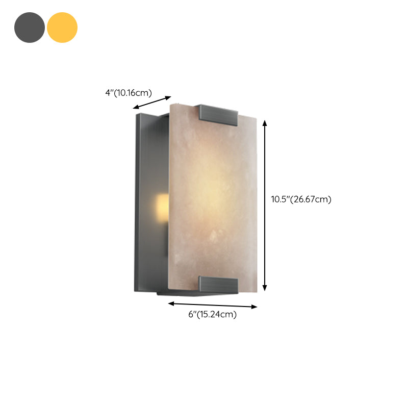 Post Modern LED Wall Sconce in Gold / Bronze Stainless Steel and Marble Wall Light