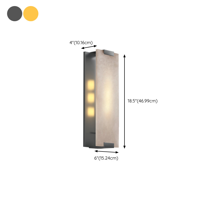 Post Modern LED Wall Sconce in Gold / Bronze Stainless Steel and Marble Wall Light