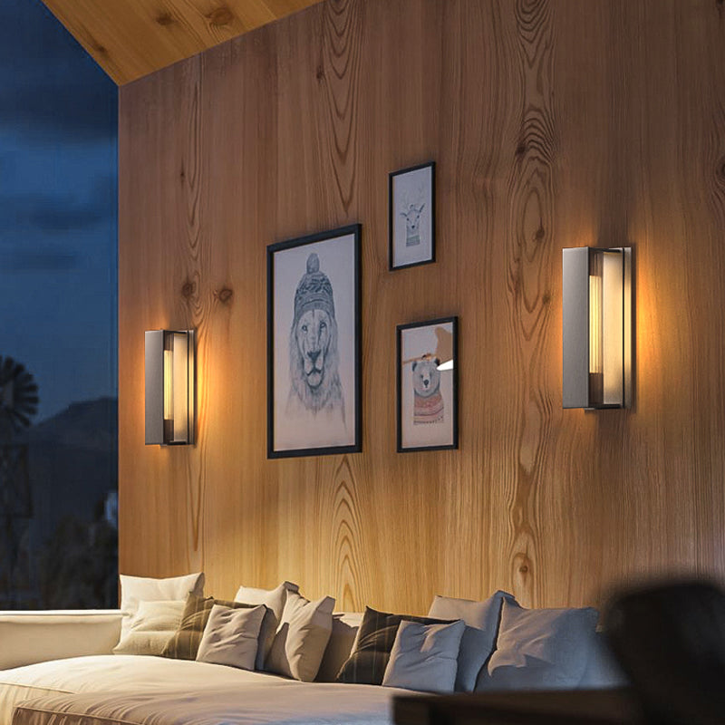 Contemporary 1 - Light Wall Mounted Light Aluminum & Glass Wall Fixture in Grey