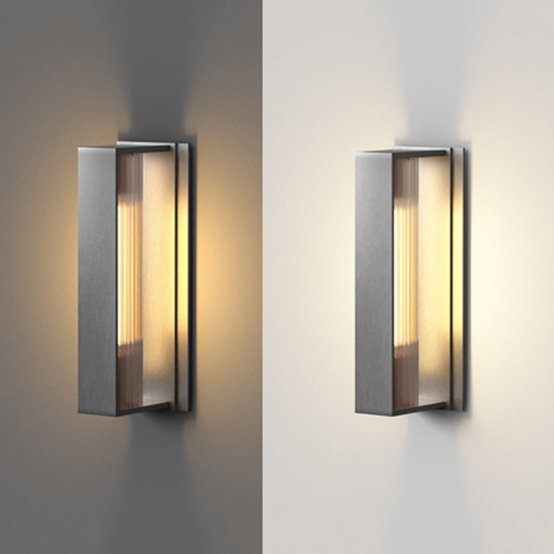 Contemporary 1 - Light Wall Mounted Light Aluminum & Glass Wall Fixture in Grey