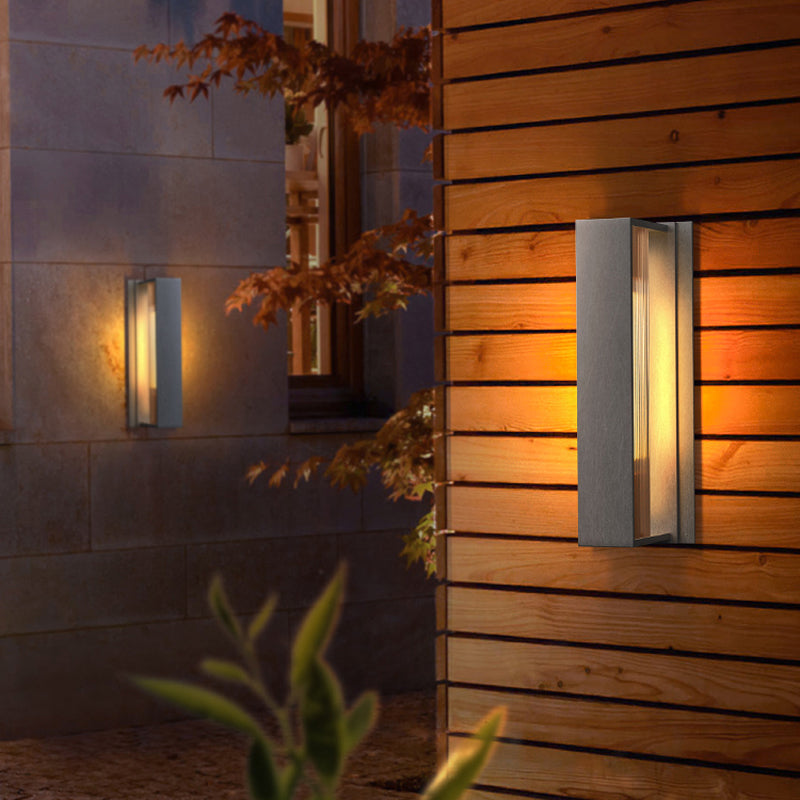 Contemporary 1 - Light Wall Mounted Light Aluminum & Glass Wall Fixture in Grey