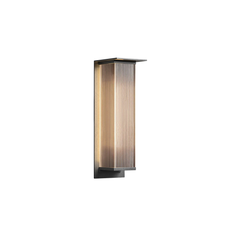 Metal and Acrylic LED Wall Light Modern Rectangle Wall Mount Fixture in Black & Clear