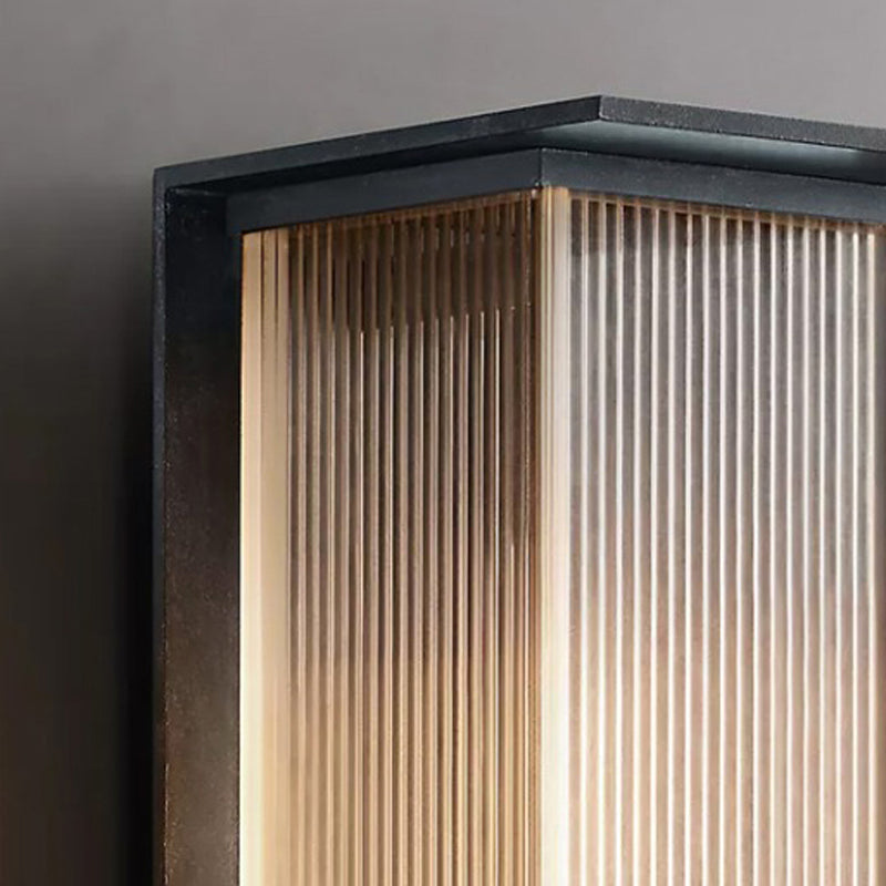 Metal and Acrylic LED Wall Light Modern Rectangle Wall Mount Fixture in Black & Clear