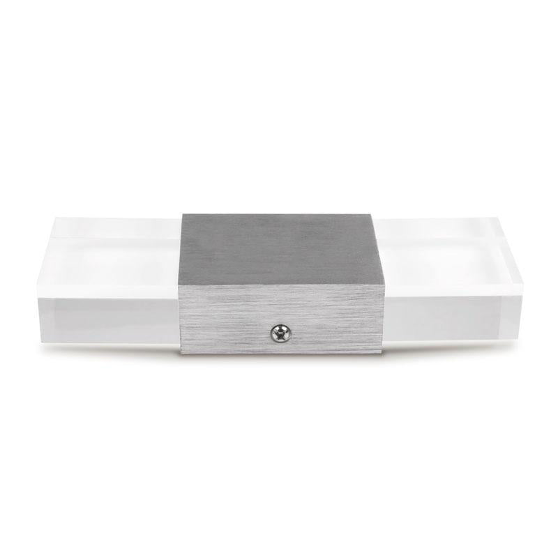 Rectangle Shape Wall Lamp Modern Style Metal 2 Lights Wall Light in Clear