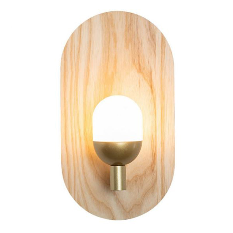 Contemporary Wood Wall Light 1 Light Flush Mount Lighting for Hallway