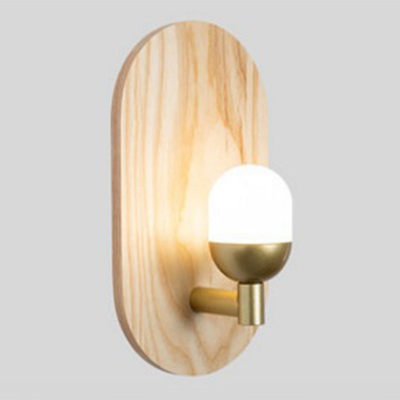 Contemporary Wood Wall Light 1 Light Flush Mount Lighting for Hallway
