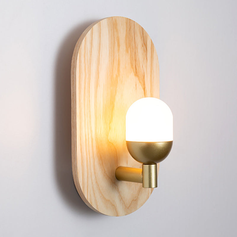Contemporary Wood Wall Light 1 Light Flush Mount Lighting for Hallway