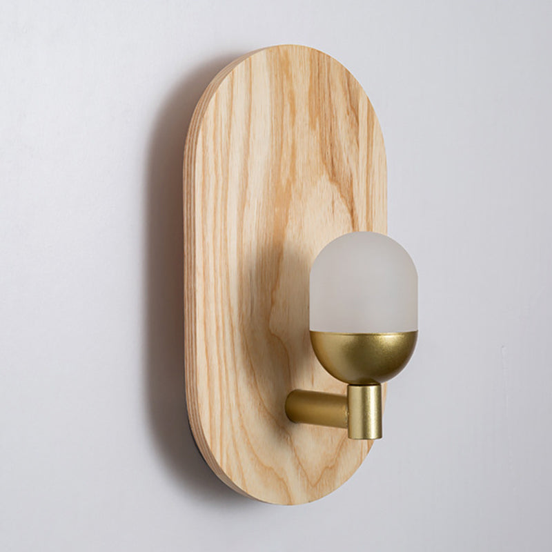 Contemporary Wood Wall Light 1 Light Flush Mount Lighting for Hallway