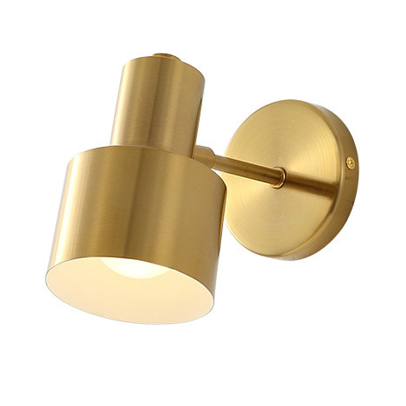 Drum Shape Metal Vanity Light Modern Style 1 Light Vanity Light Fixture in Brass