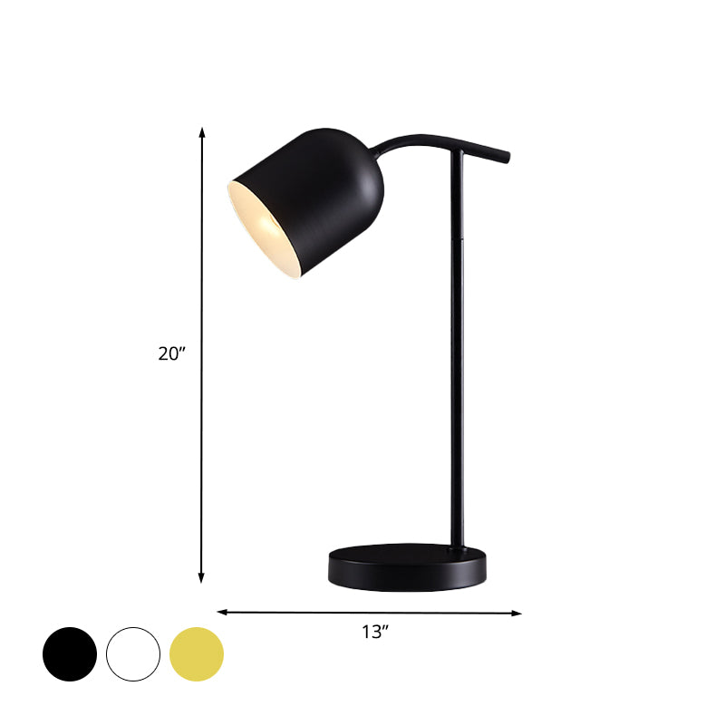 Blanc / noir / jaune finition Bell Lighting Macaron LED Metallic Reading Livre Light for Bedside