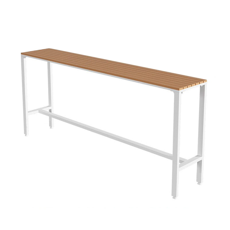 Brown Manufactured Wood Bar Table Industrial Rectangle Patio Table