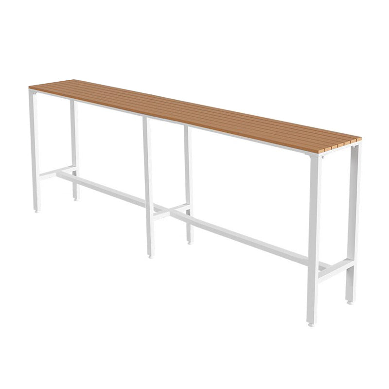 Brown Manufactured Wood Bar Table Industrial Rectangle Patio Table