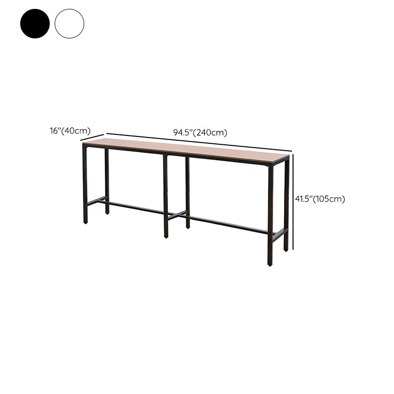 Brown Manufactured Wood Bar Table Industrial Rectangle Patio Table