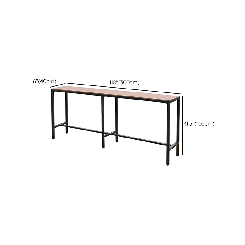 Brown Manufactured Wood Bar Table Industrial Rectangle Patio Table