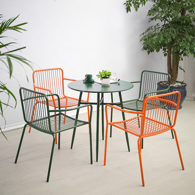 Metal Green Industrial End Table Water Resistant Iron Side Table