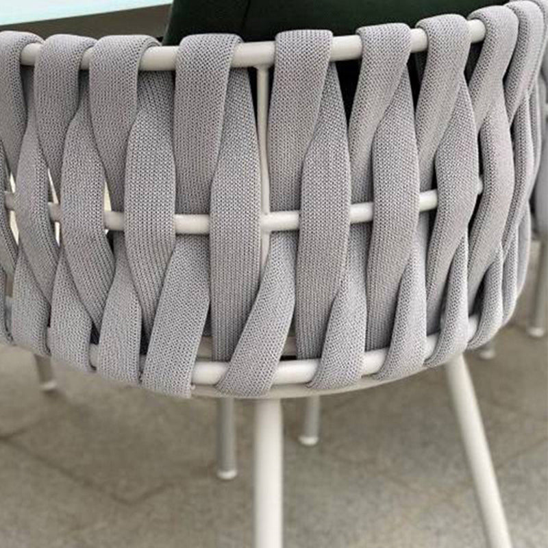 Metal Frame Dining Table Set 1/3/5/7 Pcs Boho Patio Dining Table with Upholstered Chairs