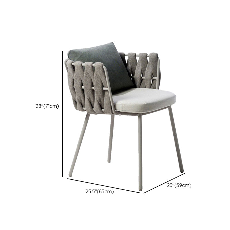 Metal Frame Dining Table Set 1/3/5/7 Pcs Boho Patio Dining Table with Upholstered Chairs