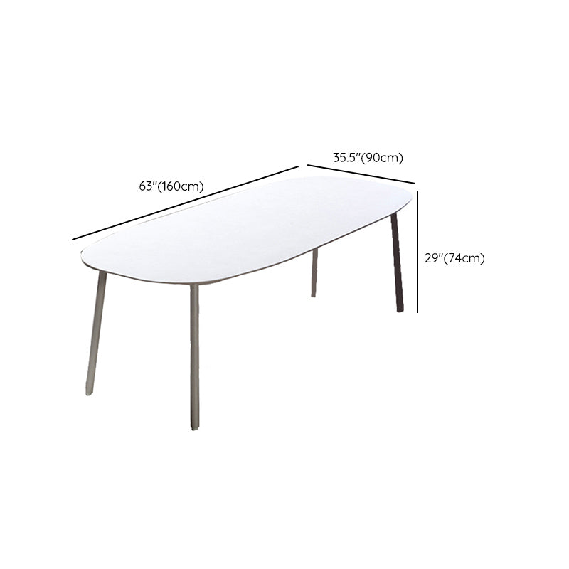 Metal Frame Dining Table Set 1/3/5/7 Pcs Boho Patio Dining Table with Upholstered Chairs