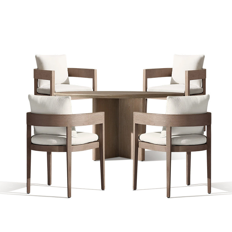 1/5/7 Pieces Patio Dining Table Set Solid Wood Patio Dining Sets