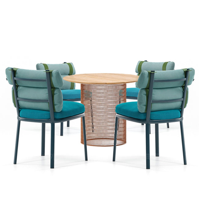 Matte Finish Boho Dining Table Set 1/2/3/5 Pcs Outdoor Dining Set