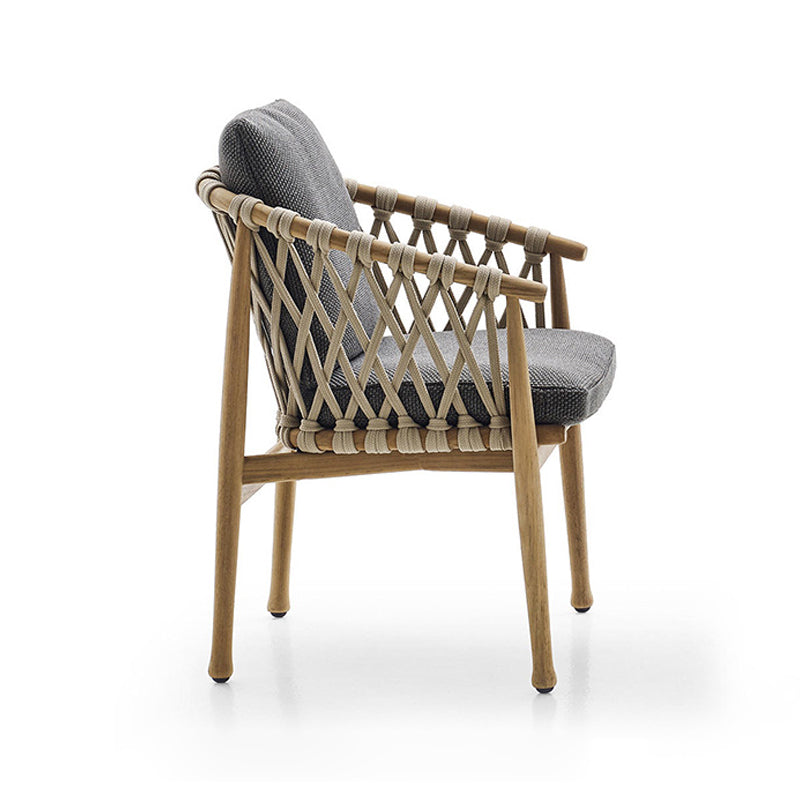 Boho Patio Dining Table Set 1/4/7 Pcs Wood Frame Patio Dining Table and Chairs