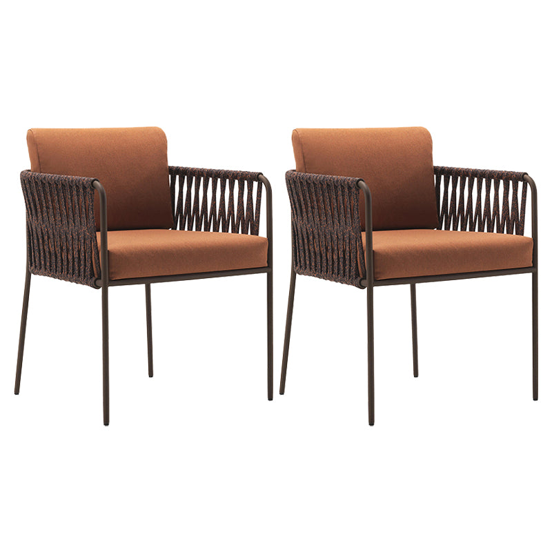 Black Stone Boho Dining Table Set 1/2/7 Pcs Rattan Dining Set