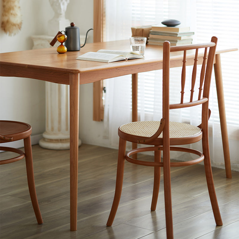 Solid Wood Side Chair Slat Back Dining Chair for Living Room