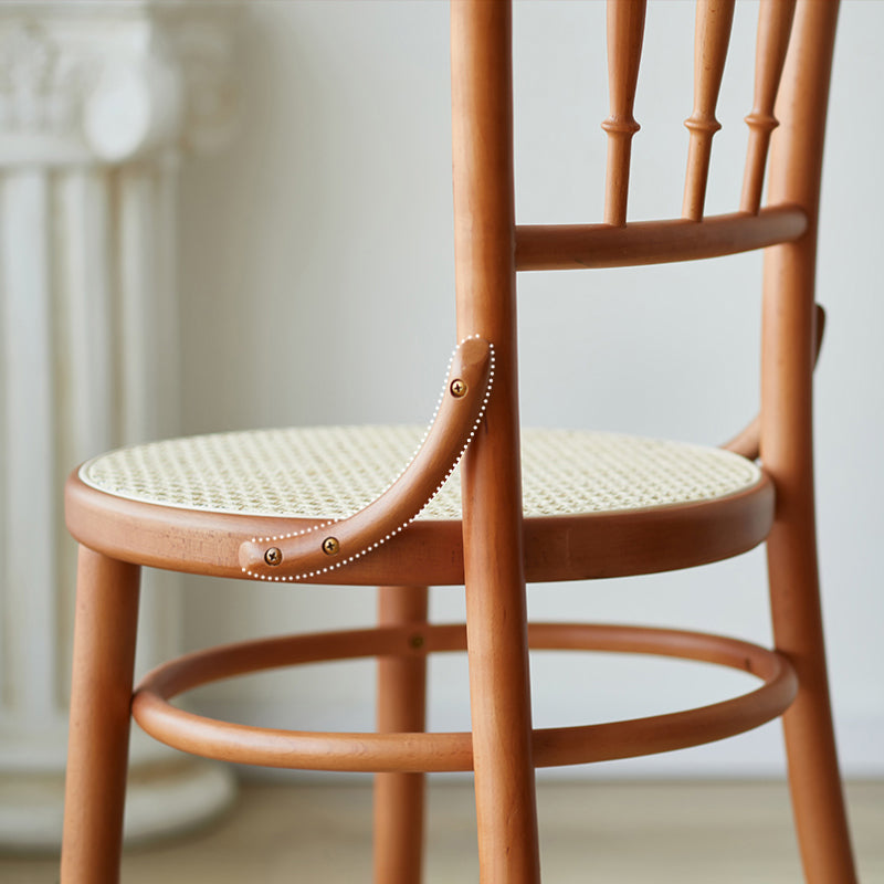 Solid Wood Side Chair Slat Back Dining Chair for Living Room