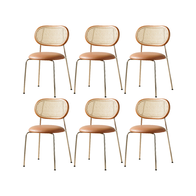 Modern Dining Chair Metal Base Leather Dining Chair for Home