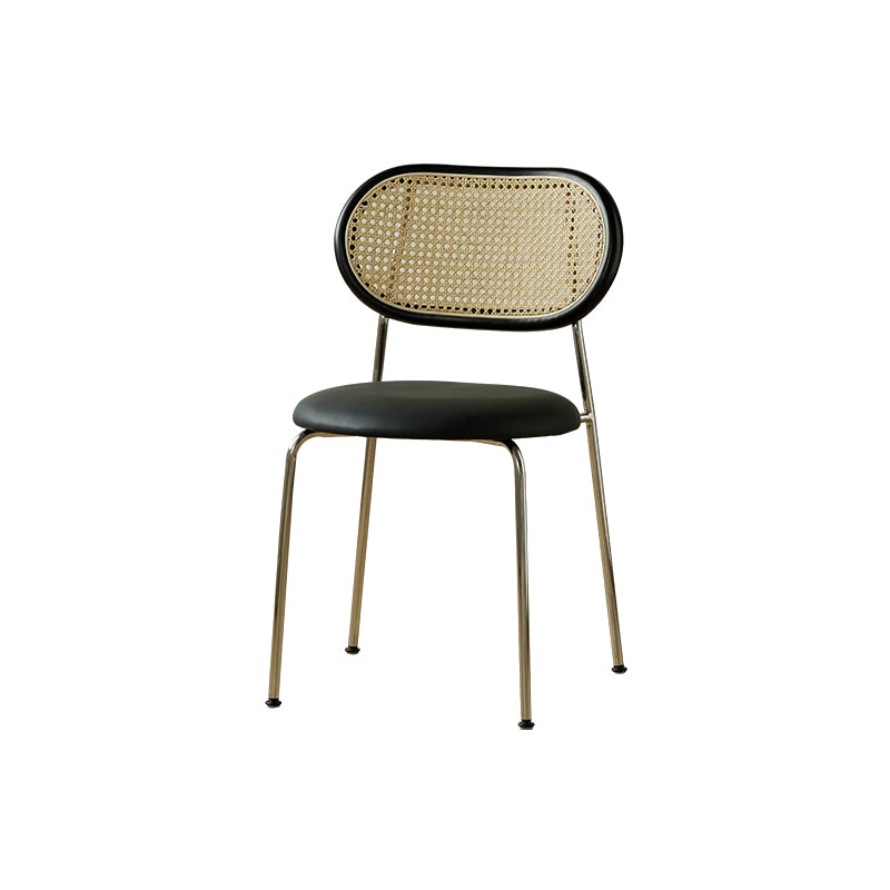 Modern Dining Chair Metal Base Leather Dining Chair for Home