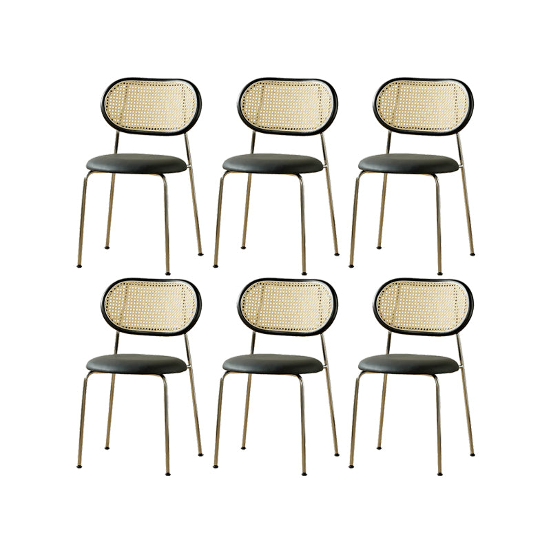 Modern Dining Chair Metal Base Leather Dining Chair for Home