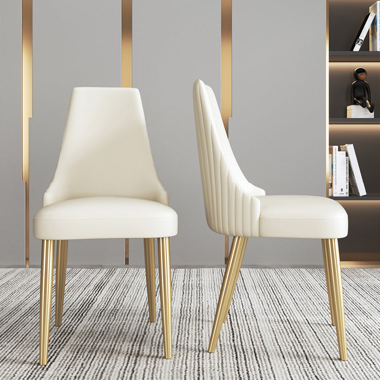 Nordic Style Metal Side Chair Gold Base Side Dining Chair for Living Room