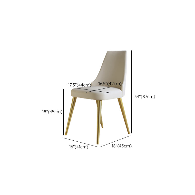 Nordic Style Metal Side Chair Gold Base Side Dining Chair for Living Room
