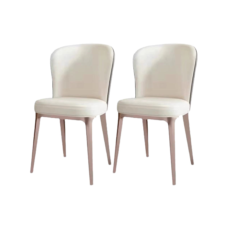 Modern Simple White Side Chair Upholstered Dining Chair for Living Room