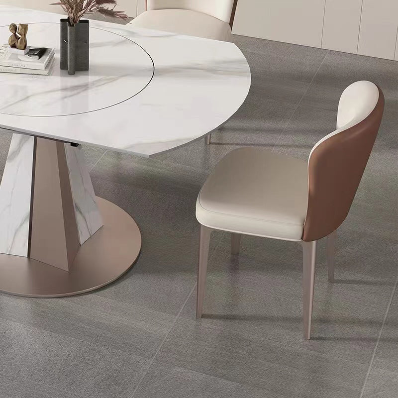 Modern Simple White Side Chair Upholstered Dining Chair for Living Room