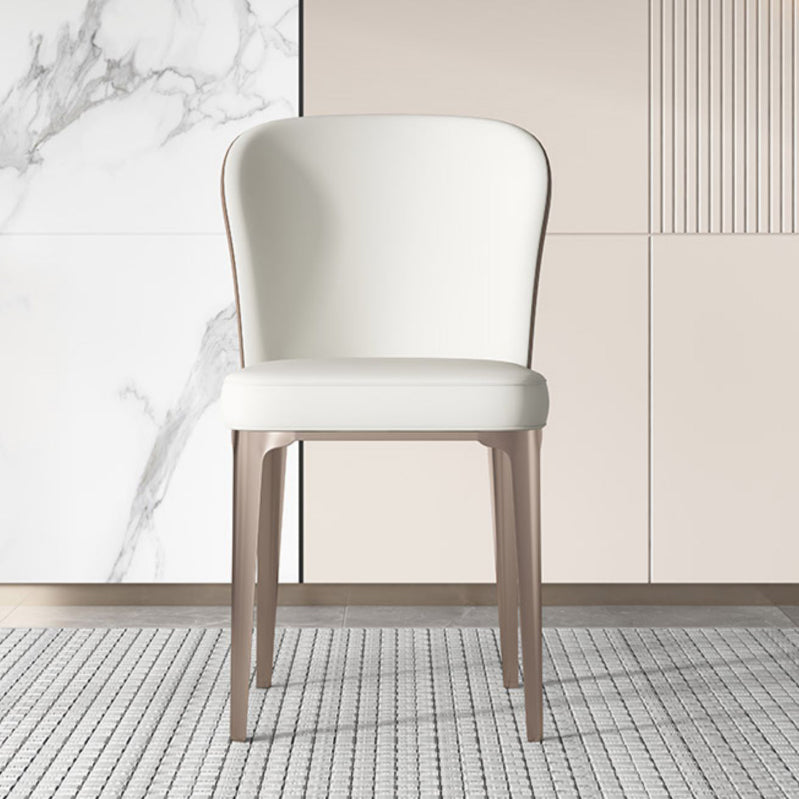 Modern Simple White Side Chair Upholstered Dining Chair for Living Room