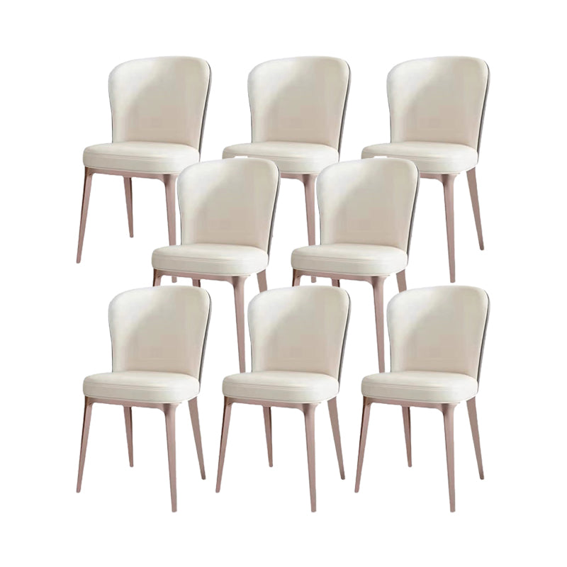 Modern Simple White Side Chair Upholstered Dining Chair for Living Room