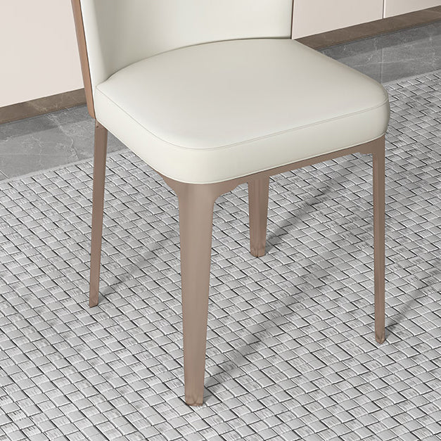 Modern Simple White Side Chair Upholstered Dining Chair for Living Room