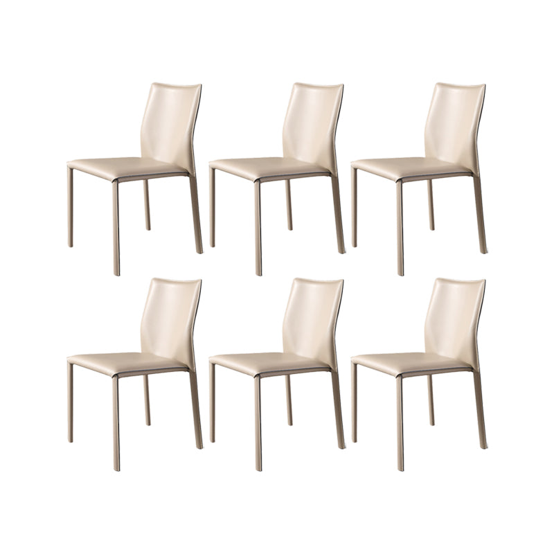 Faux Leather Kitchen Dining Chairs Armless Chairs with Metal Base