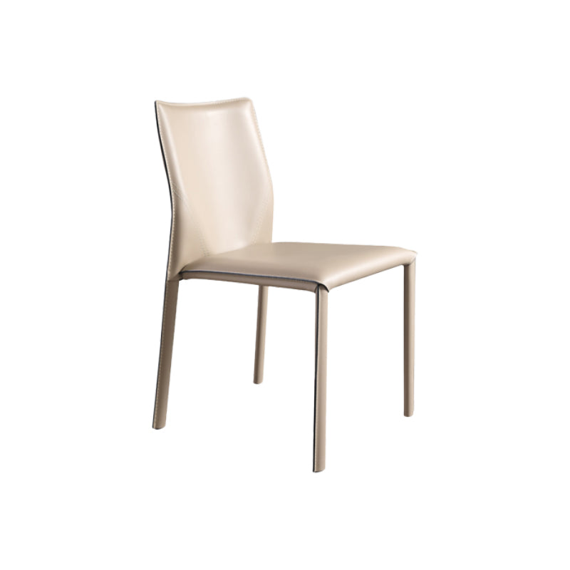 Faux Leather Kitchen Dining Chairs Armless Chairs with Metal Base